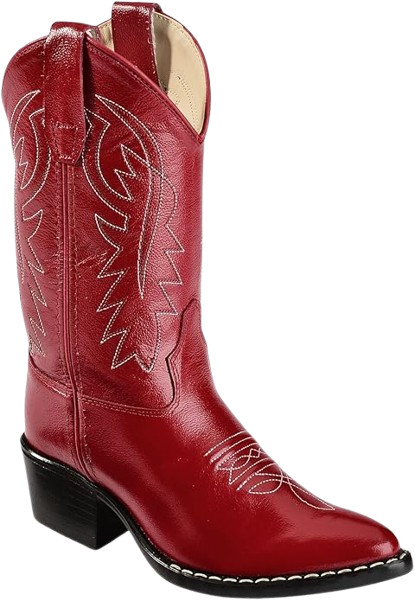 Youth Brown Square Toe with Neon Orange Shaft